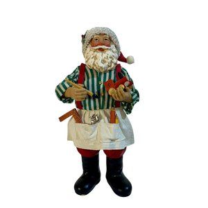 Possible Dreams Santa's Handiwork 805006 tinkering in workshop with box and tag